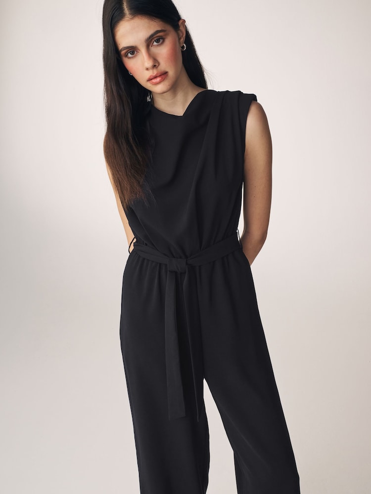 Black Cowl Neck Jumpsuit - Image 2 of 4