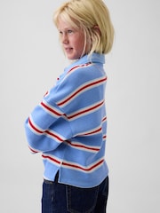 Blå Stripete - Gap Oversized Boxy Polo Genser (4–13år) - Bilde 2 av 5