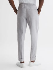 Reiss Soft Grey Berry Seersucker Elasticated Trousers - Image 3 of 4