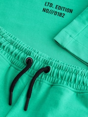 Green Midweight Short Sleeve Crew T-Shirt and Shorts Set (3-16yrs) - Image 3 of 4