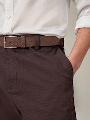 Burgundy Red Belted Chino Shorts - Image 4 of 9