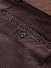 Burgundy Red Belted Chino Shorts - Image 9 of 9