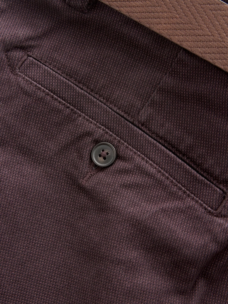 Burgundy Red Belted Chino Shorts - Image 9 of 9