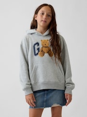 Gap Grey Vintage Soft Brannan Bear Logo Hoodie (4-13yrs) - Image 2 of 5