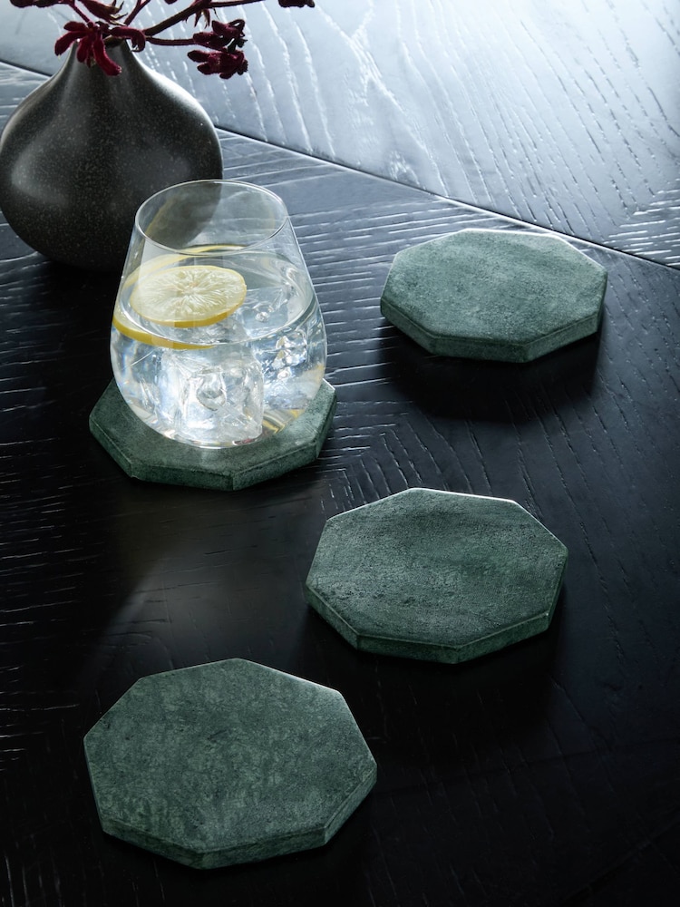 Set of 4 Green Marble Coasters - Image 1 of 1