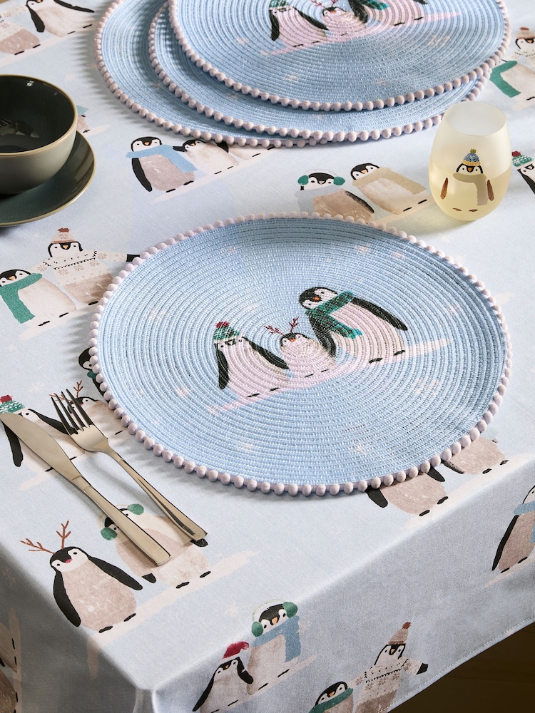 Set of 4 Penguin Printed Christmas Placemats - Изображение 1 из 3