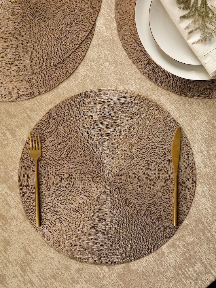 Set of 4 Gold Wipe Clean PVC Placemats - Image 2 of 4