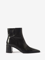 Mint Velvet Black Tilda Leather Block Heel Boots - Image 2 of 5