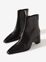 Mint Velvet Black Tilda Leather Block Heel Boots - Image 5 of 5