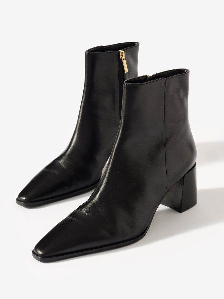 Mint Velvet Black Tilda Leather Block Heel Boots - Image 5 of 5 Mint Velvet Black Tilda Leather Block Heel Boots - Image 5 of 5