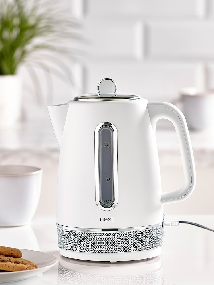 White Geometric Kettle - Image 1 of 4