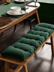 Olive Green Velvet Padded Bench Cushion - Image 2 of 5