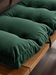 Olive Green Velvet Padded Bench Cushion - Image 3 of 5
