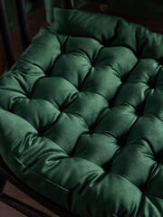 Green Velvet Padded and Bench Seat Cushion Cushions - Image 2 of 3