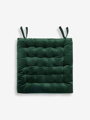 Green Velvet Padded and Bench Seat Cushion Cushions - Image 3 of 3