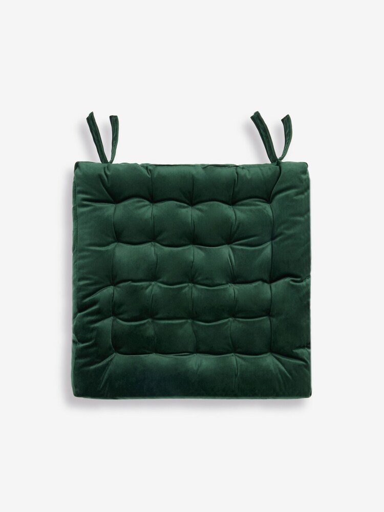 Green Velvet Padded and Bench Seat Cushion Cushions - Image 3 of 3