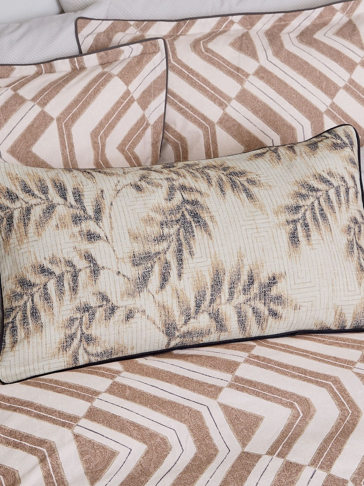 Bedeck of Belfast Charcoal Osanna Avita Leaf Print Cotton Cushion - Image 1 of 5