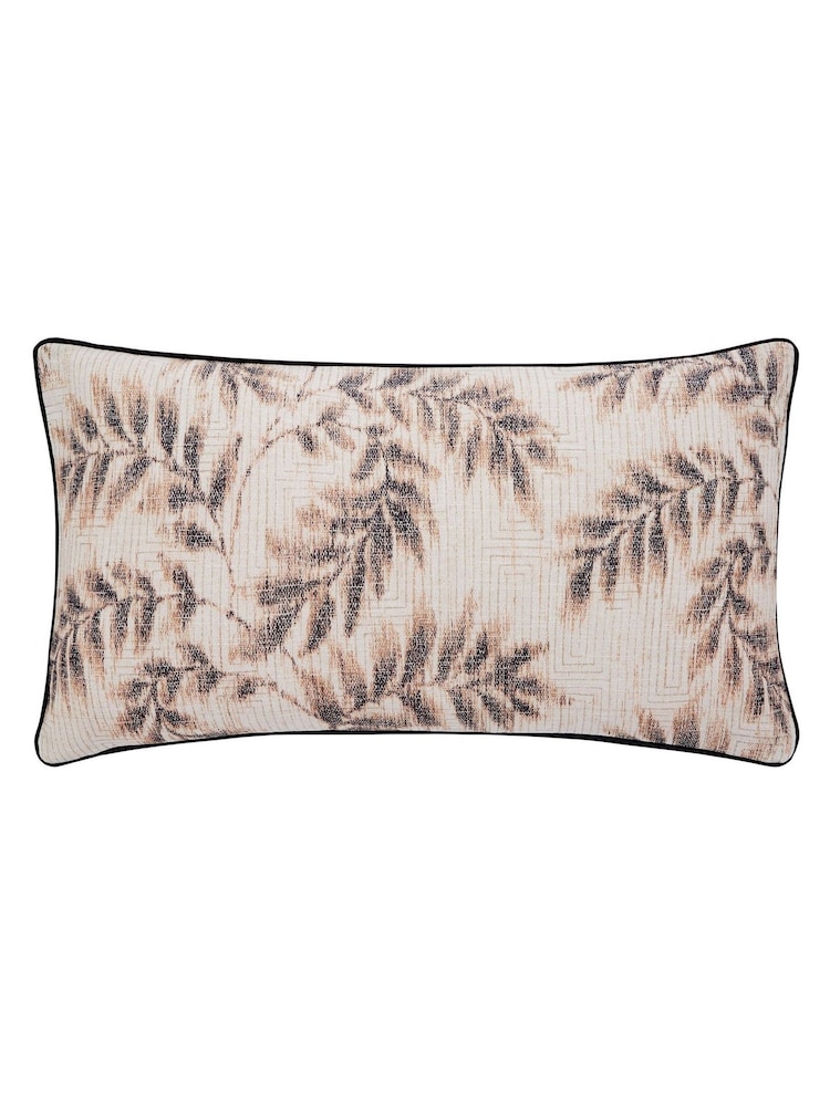 Bedeck of Belfast Charcoal Osanna Avita Leaf Print Cotton Cushion - Image 2 of 5