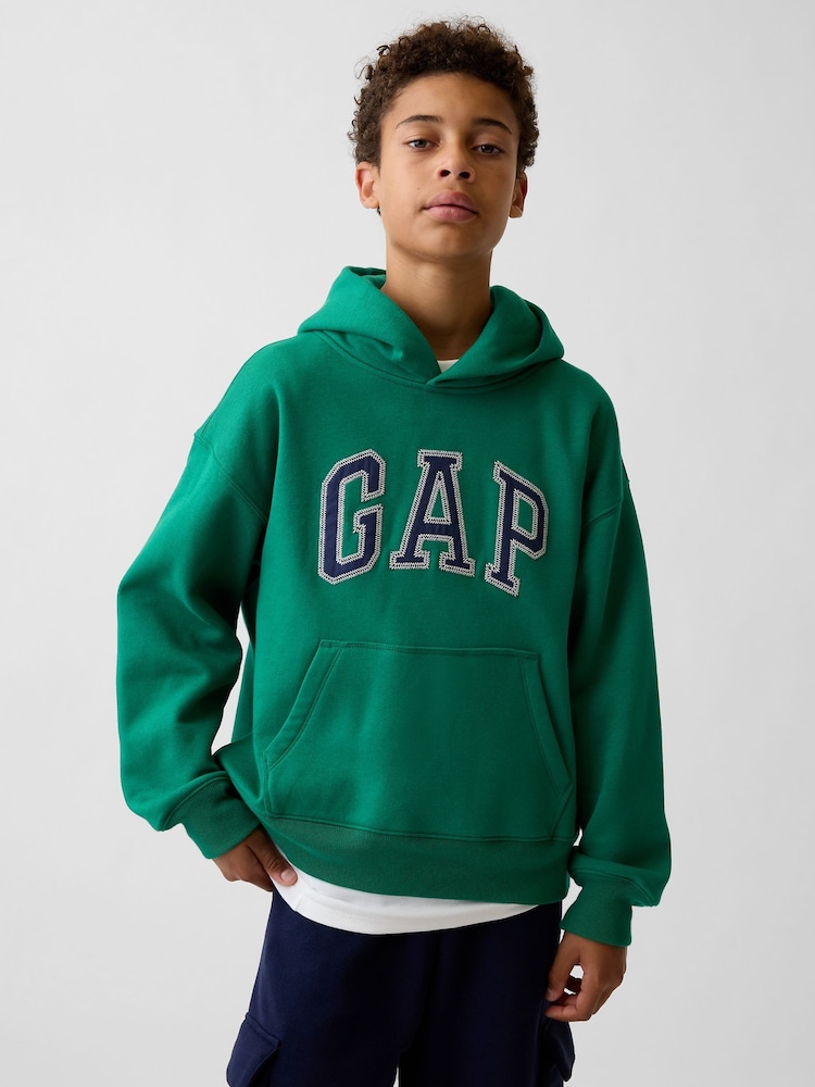 Gap Green Vintage Soft Relaxed Logo Hoodie (4-13yrs) - Image 1 of 7 Gap Green Vintage Soft Relaxed Logo Hoodie (4-13yrs) - Image 1 of 7