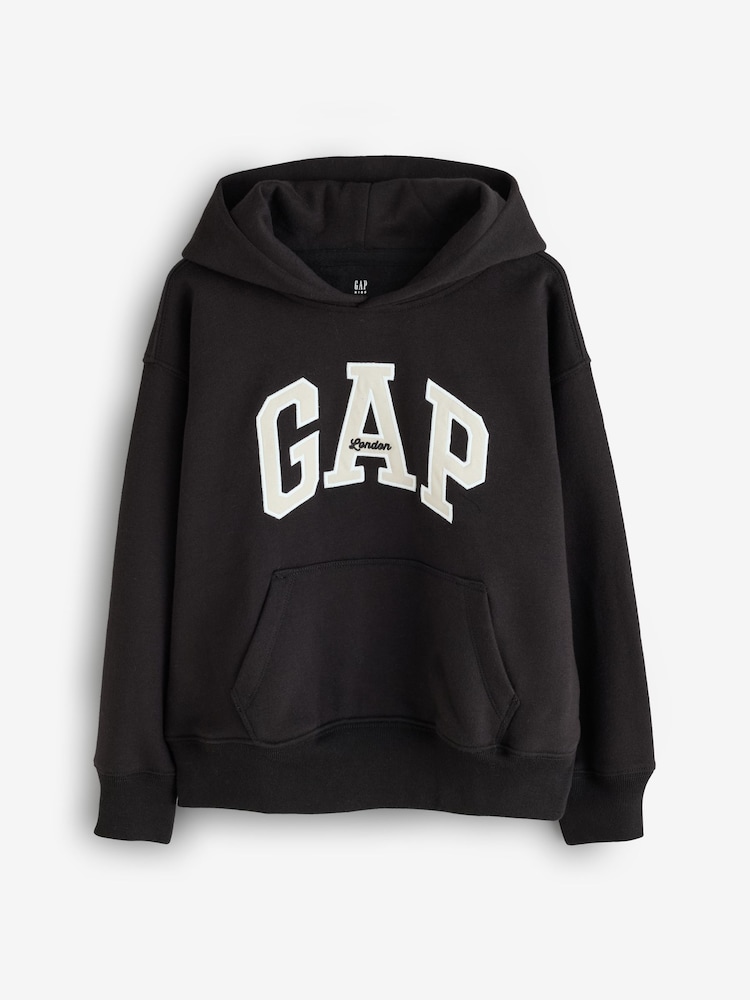 Gap Black London Arch Logo Hoodie (4-13yrs) - Image 1 of 4 Gap Black London Arch Logo Hoodie (4-13yrs) - Image 1 of 4