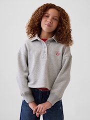 Grå - Gap Oversized Boxy Polo Genser (4–13år) - Bilde 1 av 6