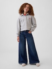 Grå - Gap Oversized Boxy Polo Genser (4–13år) - Bilde 2 av 6