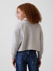 Grå - Gap Oversized Boxy Polo Genser (4–13år) - Bilde 4 av 6