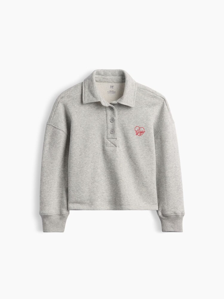 Grå - Gap Oversized Boxy Polo Genser (4–13år) - Bilde 6 av 6