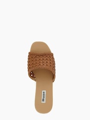 Dune London Katey Brown Lattice Mule Wedges - Image 5 of 6
