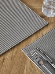 Set of 4 Grey Bronx Textured Faux Leather Placemats - Image 2 of 3