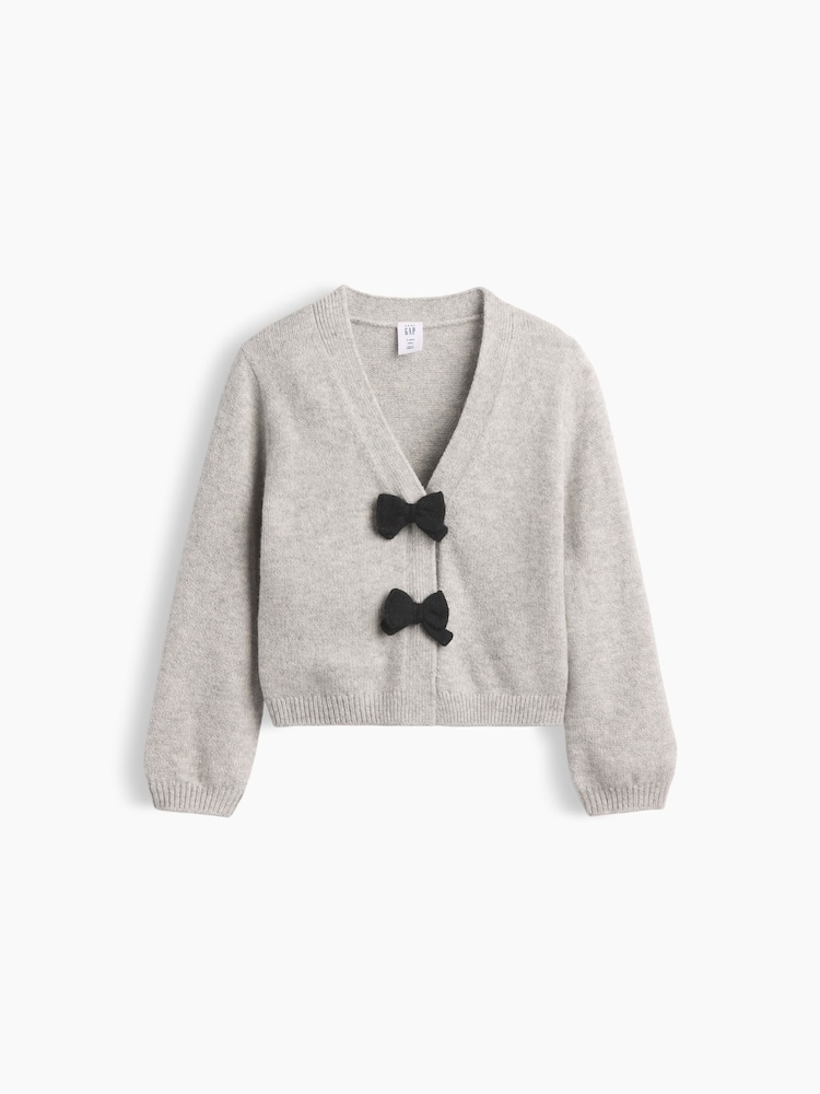 Gap Grey CashSoft Bow Cardigan (6mths-5yrs) - Image 1 of 2 Gap Grey CashSoft Bow Cardigan (6mths-5yrs) - Image 1 of 2