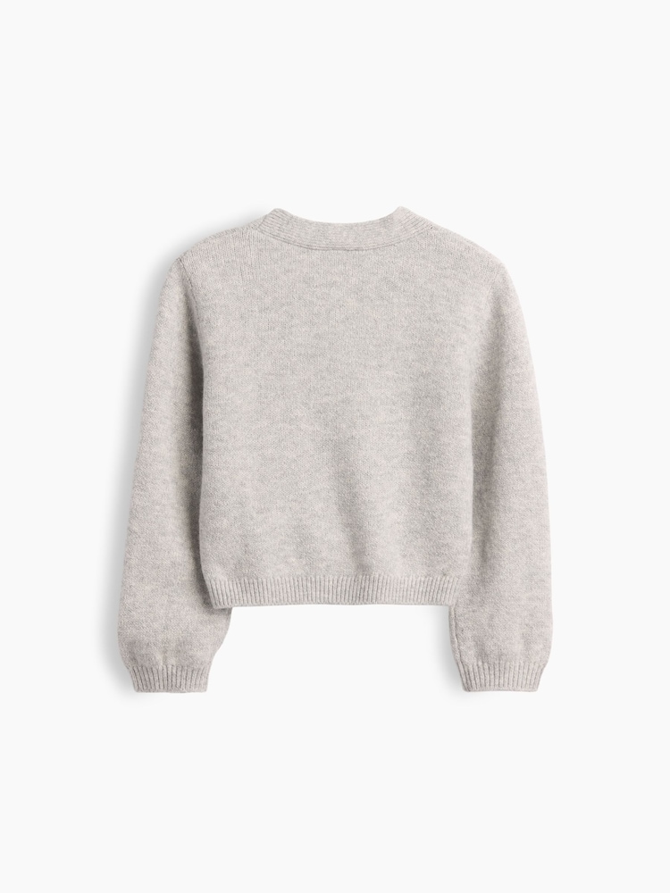 Gap Grey CashSoft Bow Cardigan (6mths-5yrs) - Image 2 of 2 Gap Grey CashSoft Bow Cardigan (6mths-5yrs) - Image 2 of 2