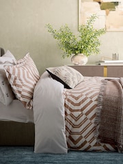 Bedeck of Belfast Charcoal & Tan Osanna Geometric Print Duvet Cover & Pillowcase Set - Image 3 of 5
