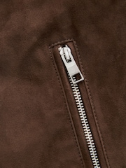 Brown Suede Bomber Jacket - Image 11 of 12