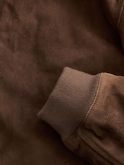 Brown Suede Bomber Jacket - Image 12 of 12