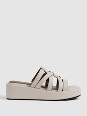 Sandales plateforme à lanières en cuir Reiss Naya - Image 1 de 5