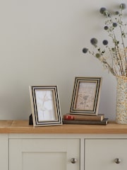 Set of 2 Natural and Black Two Tone Photo Frame - Image 1 of 1
