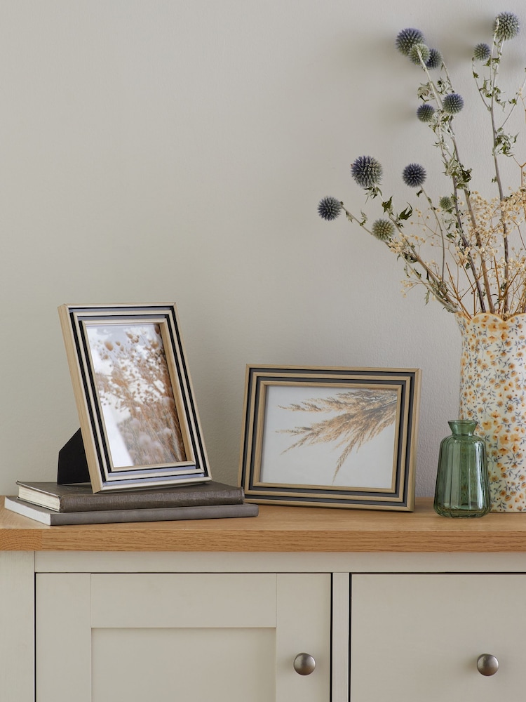 Set of 2 Natural and Black Two Tone Photo Frame - Image 2 of 6