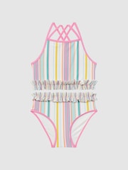 Zestaw bikini Reiss Lyla z kwiatowym nadrukiem i falbaną - Image 2 of 9
