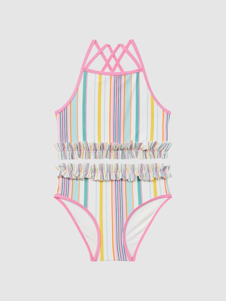 Zestaw bikini Reiss Lyla z kwiatowym nadrukiem i falbaną - Image 2 of 9