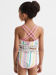 Zestaw bikini Reiss Lyla z kwiatowym nadrukiem i falbaną - Image 5 of 9