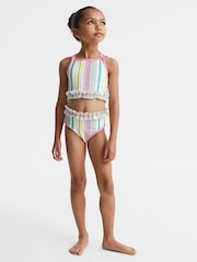 Zestaw bikini Reiss Lyla z kwiatowym nadrukiem i falbaną - Image 6 of 9