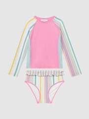 Zestaw bikini Reiss Lyla z kwiatowym nadrukiem i falbaną - Image 8 of 9