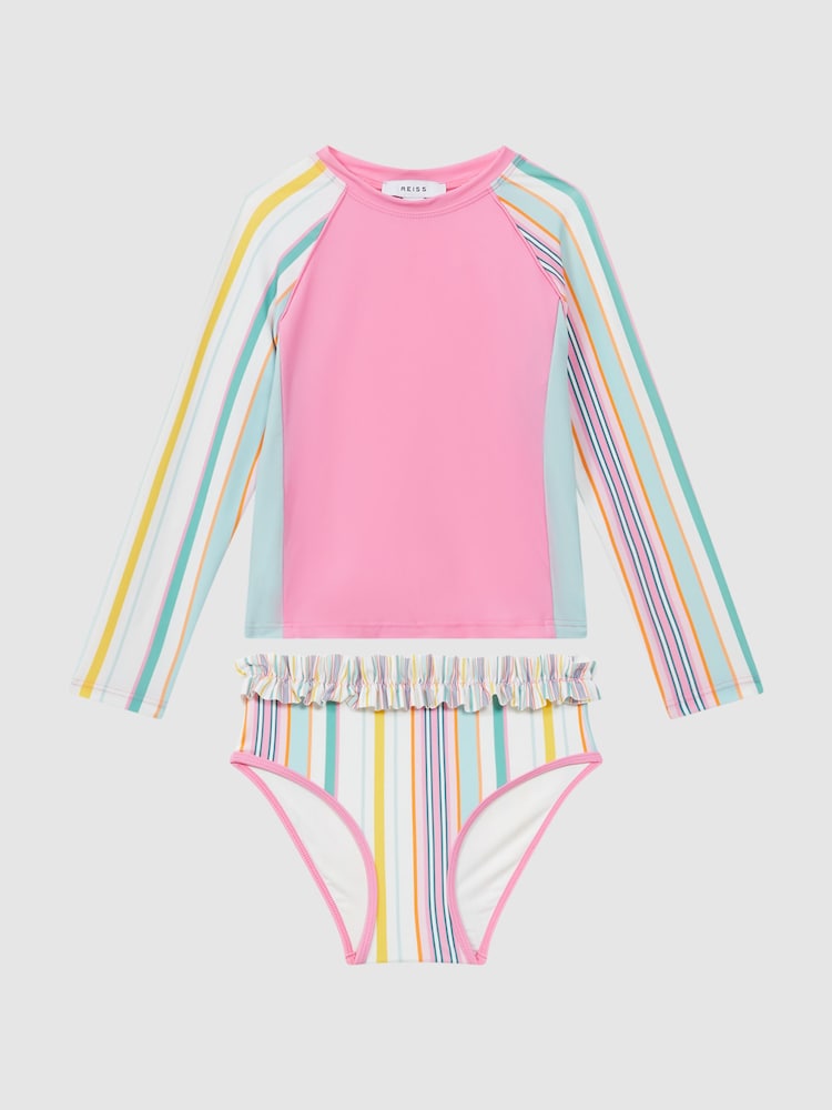 Zestaw bikini Reiss Lyla z kwiatowym nadrukiem i falbaną - Image 8 of 9