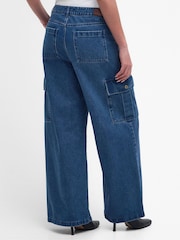 Barbour® International Blue Mid Wash Rouse Denim Cargo Trousers - Image 9 of 13