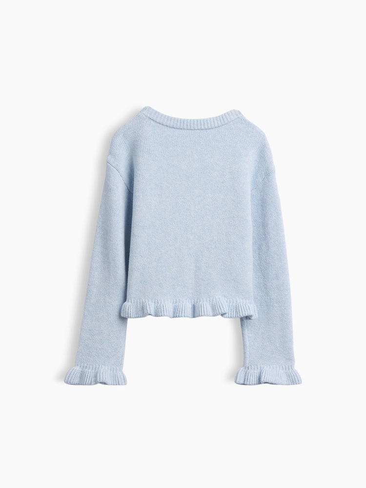 Gap Light Blue CashSoft Ruffle Cardigan (6mths-5yrs) - Image 2 of 2