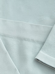 Sage Green Ribbed Stretch Top & Leggings Set (7-16yrs) - Image 6 of 7
