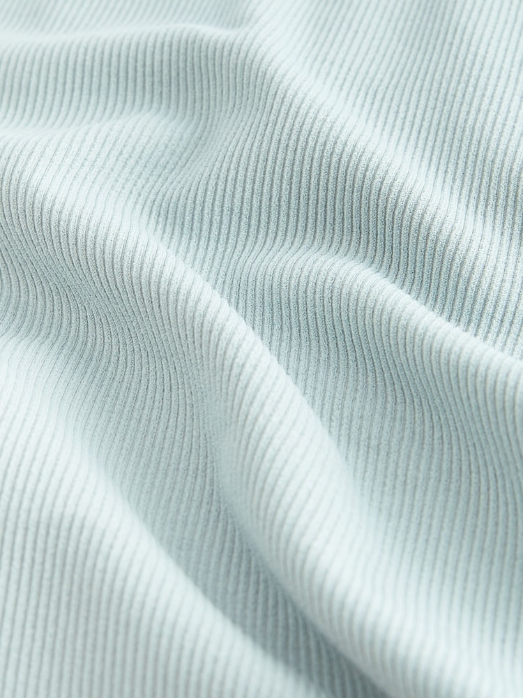 Sage Green Ribbed Stretch Top & Leggings Set (7-16yrs) - Image 7 of 7
