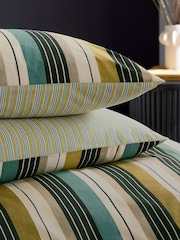 Helena Springfield Chartreuse Ari Stripe 100% Cotton Duvet Cover & Pillowcase Set - Image 4 of 5