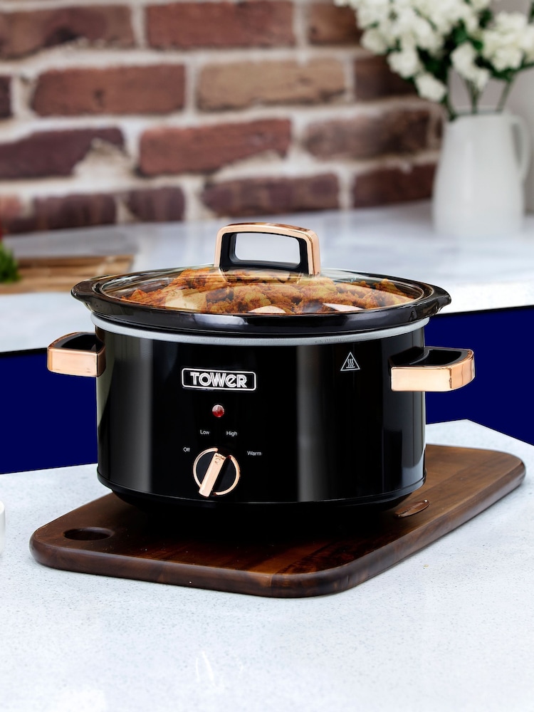 Tower Black Rose Gold Slow Cooker - Image 1 of 8